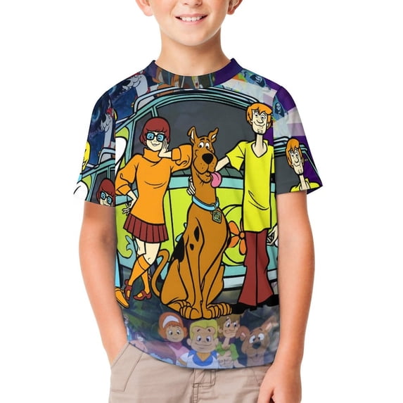 Scooby Doo Kid's T-Shirt Short Sleeve T-Shirt Tops Summer Tee Shirt for Boys Girls 140CM