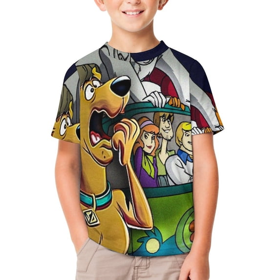 Scooby Doo Kid's T-Shirt Short Sleeve T-Shirt Tops Summer Tee Shirt for Boys Girls 150CM