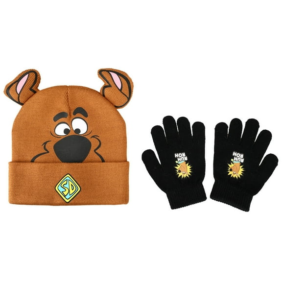 Scooby Doo Knitted Cuff Hat with Gloves for kids