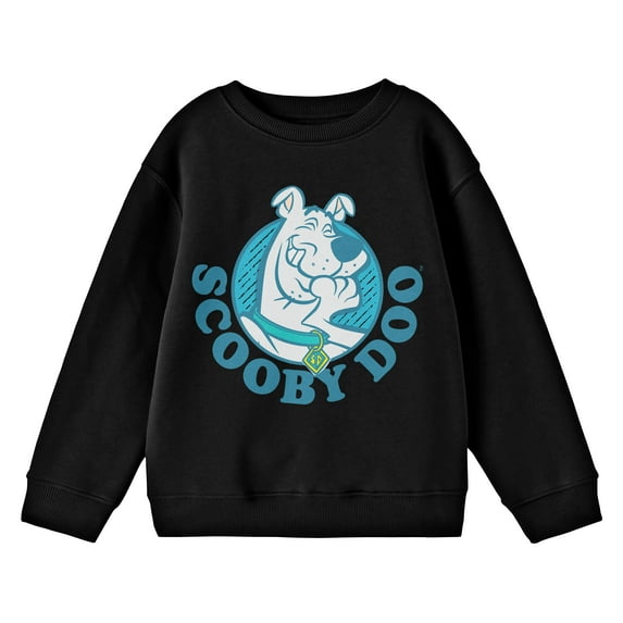 Scooby Doo Laughing Scooby Boy's Black Long Sleeve Shirt-Medium