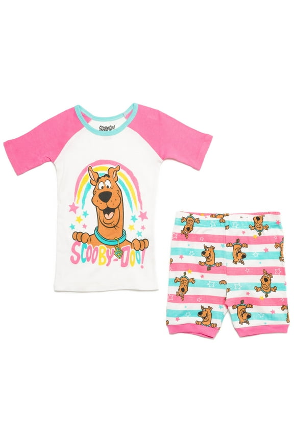 Little Girls Pajama Shirt & Pajama Shorts multicolor / White 6