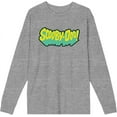 thumbnail image 1 of Scooby-Doo Logo Title Adult Heather Gray Crew Neck Long Sleeve Tee-Medium, 1 of 3