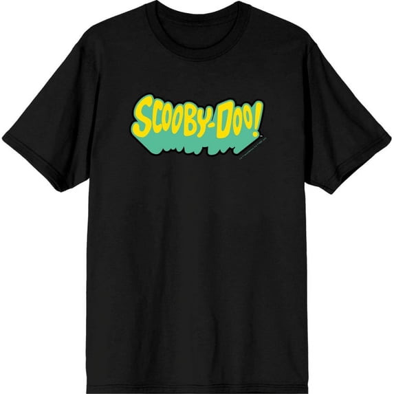 Scooby-Doo Logo Title Men's Black Crew Neck Short Sleeve Tee-XL