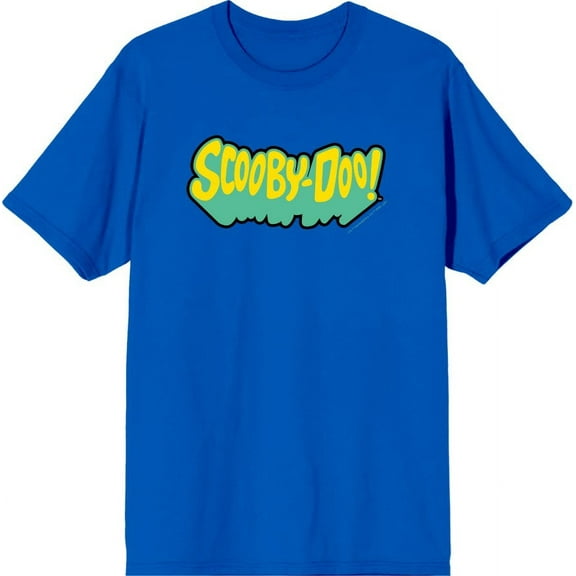 Scooby-Doo Logo Title Men's Blue Crew Neck Short Sleeve Tee-3XL