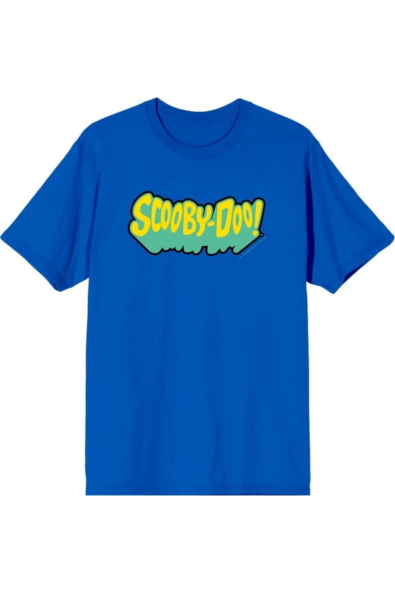 Scooby-Doo Logo Title Men's Blue Crew Neck Short Sleeve Tee-3XL