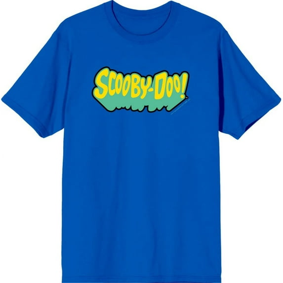 Scooby-Doo Logo Title Men's Blue Crew Neck Short Sleeve Tee-3XL