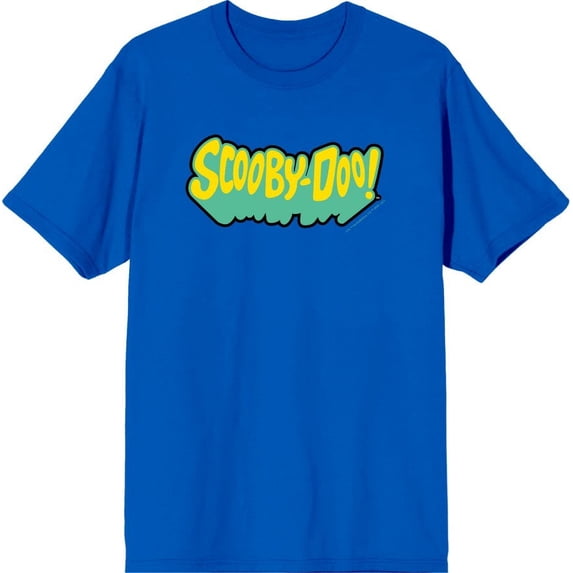 Scooby-Doo Logo Title Men's Blue Crew Neck Short Sleeve Tee-XS