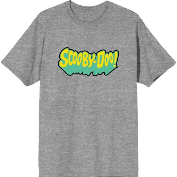Scooby-Doo Logo Title Men's Heather Gray Crew Neck Short Sleeve Tee-3XL
