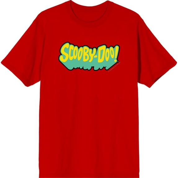 Scooby-Doo Logo Title Men's Red Crew Neck Short Sleeve Tee-XS