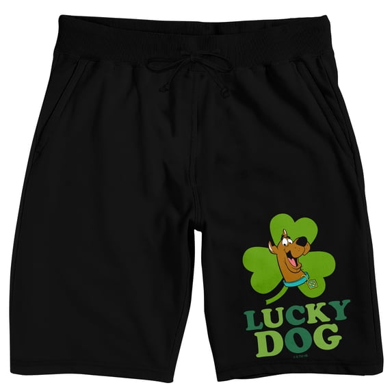 Scooby Doo Lucky Dog Men's Black Sleep Pajama Shorts-3XL