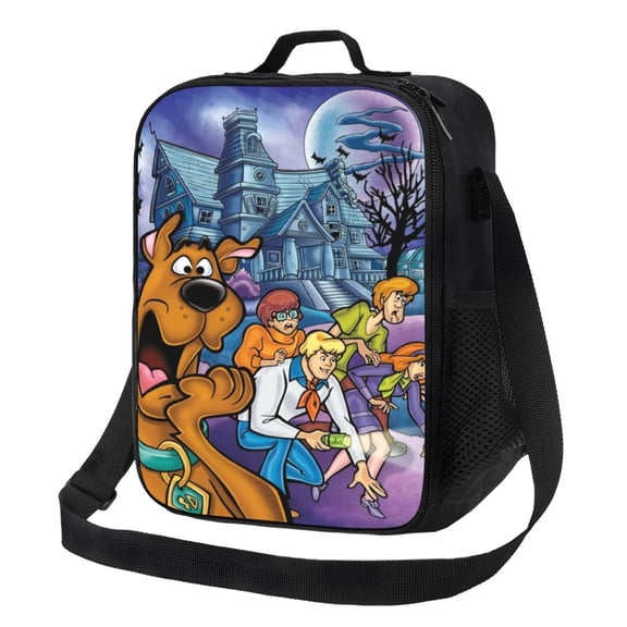 Scooby Doo Lunch Bag Cartoon Insulated Lunch Box with Shoulder Strap Reusable School Office Picnic Lunch Tote Cooler Bag with Water Bottle Holder