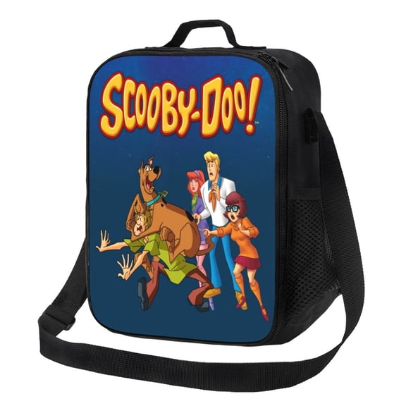 Scooby Doo Lunch Bag Cartoon Insulated Lunch Box with Shoulder Strap Reusable School Office Picnic Lunch Tote Cooler Bag with Water Bottle Holder
