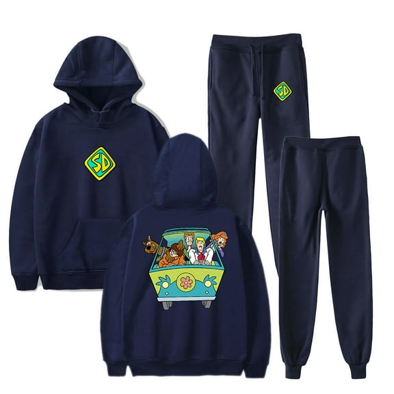 Scooby Doo Men/Women Fall Suit Hoodies Sportswear Hooded Ankle Banded Pant Two Piece Set