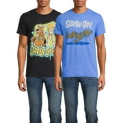 Scooby-Doo Men's & Big Men's Airbrush and Running Graphic T-Shirt with Short Sleeves, 2 Pack