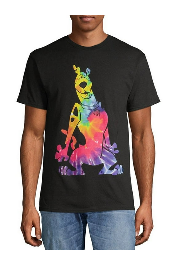 Men's & Big Men's Rainbow Tie Dye Character Fill Design Tee Shirt, 2X-Large