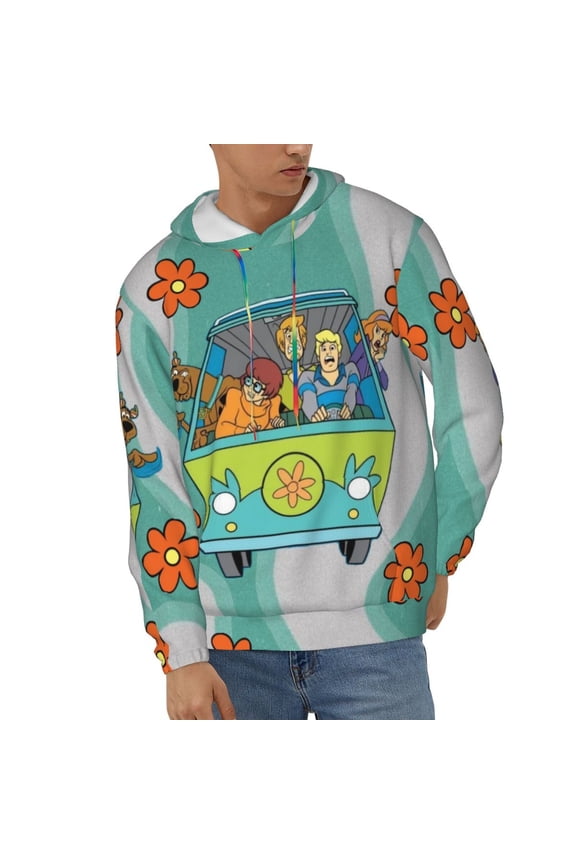 Scooby Doo Men's Hoodie Novelty Graphic Long Sleeve Adult Sweatshirt Casual Unisex Pullover Sweater Hooded Tracksuit