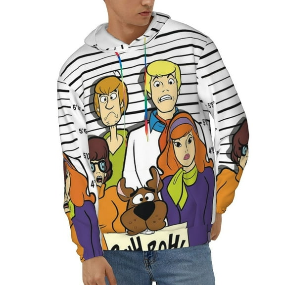 Scooby Doo Men's Hoodie Novelty Graphic Long Sleeve Adult Sweatshirt Casual Unisex Pullover Sweater Hooded Tracksuit
