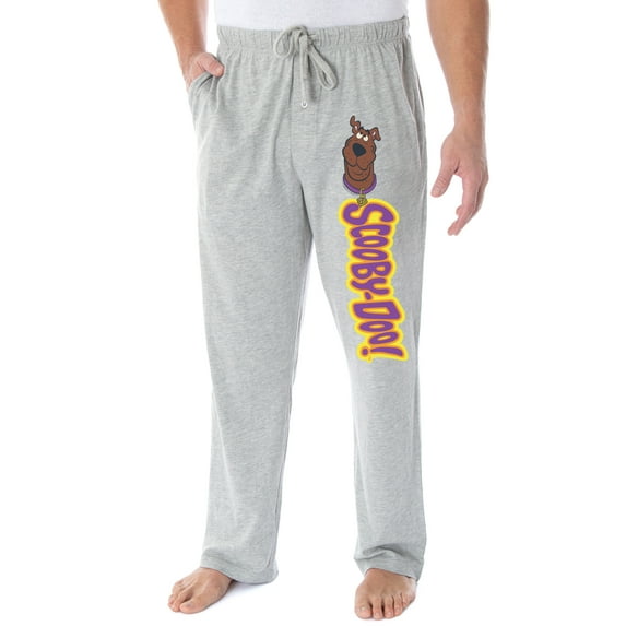 Scooby Doo Men's Scooby Head Cartoon Script Logo Sleep Lounge Pajama Pants
