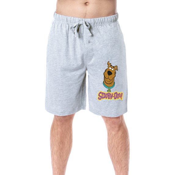 Scooby-Doo Mens' Cartoon Title Logo Face Character Sleep Pajama Shorts