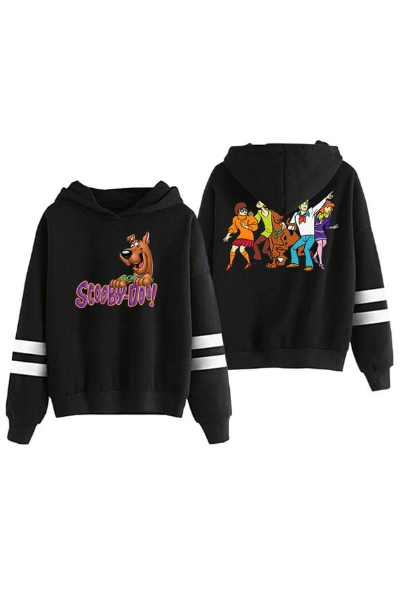 Scooby Doo Merch Cartoon Hoodie Pocketless Parallel Bars Sleeve Streetwear Women Men Funny Sweatshirt