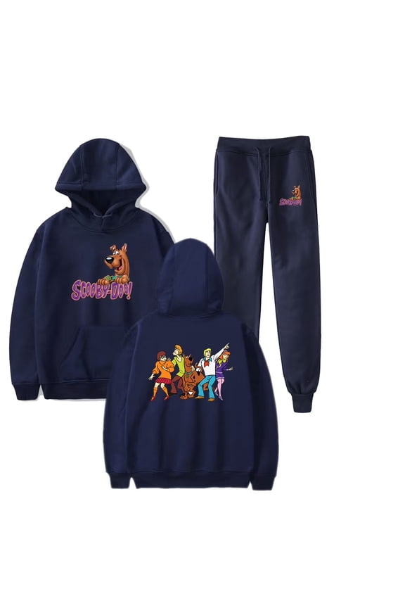 Scooby Doo Merch MenWomen Fall Suit Hoodies Sportswear Hooded Ankle Banded Pant Two Piece Set