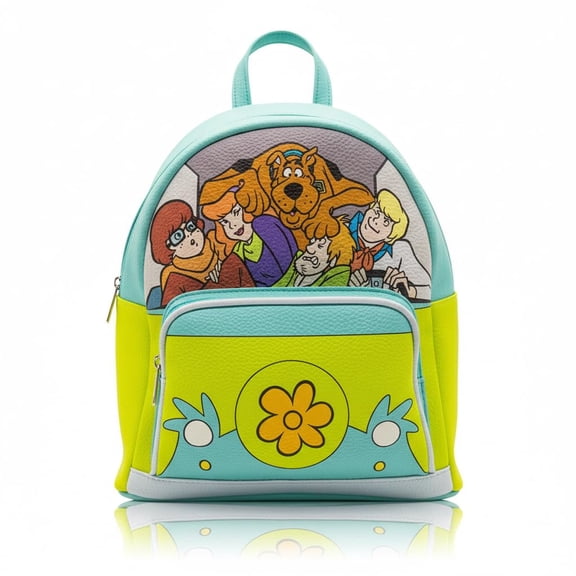 Scooby Doo Mini Backpack for Kids & Adults  10" PU Leather Scooby-Doo Backpack Purse Featuring Scooby & Mystery Machine Style  Toddler Travel Bag, Small Backpack Bookbag for School, Travel  Ages 3+
