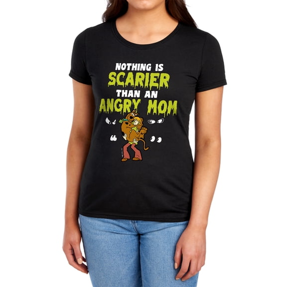 Scooby-Doo Mother's Day Nothing Scarier Shaggy Women's T Shirt, Black, Medium
