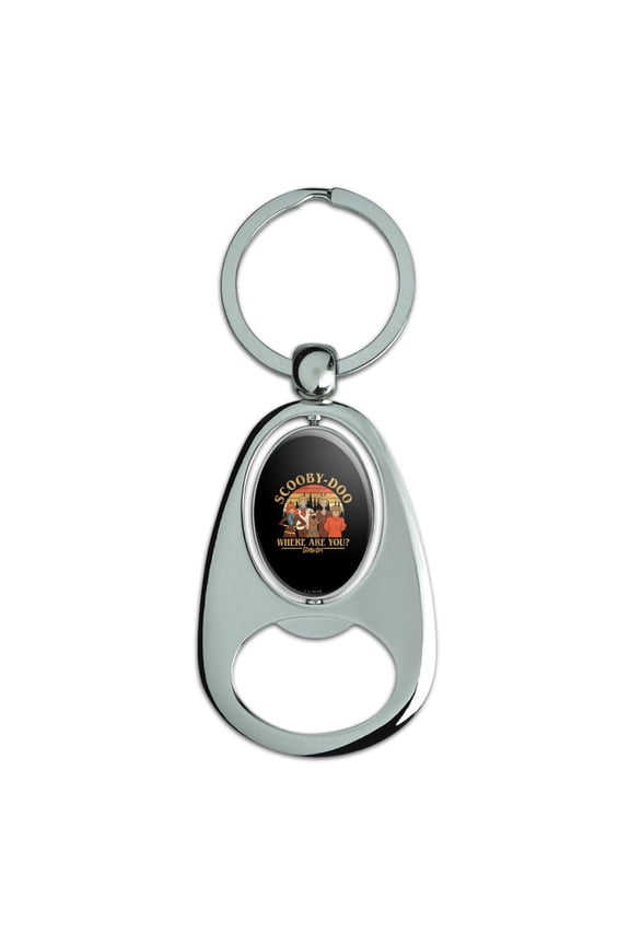 Scooby-Doo Mountain Portrait Keychain Chrome Metal Spinning Oval Bottle Opener