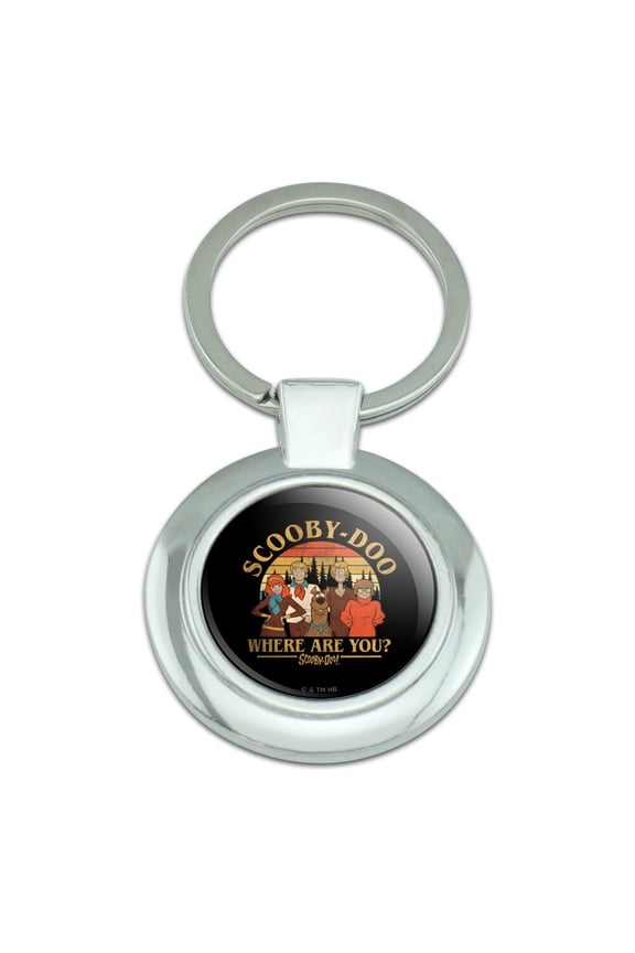 Scooby-Doo Mountain Portrait Keychain Classy Round Chrome Plated Metal