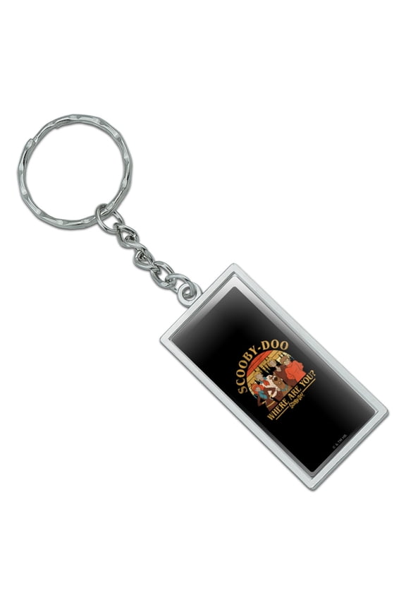 Scooby-Doo Mountain Portrait Rectangle Keychain in Chrome Plated Metal