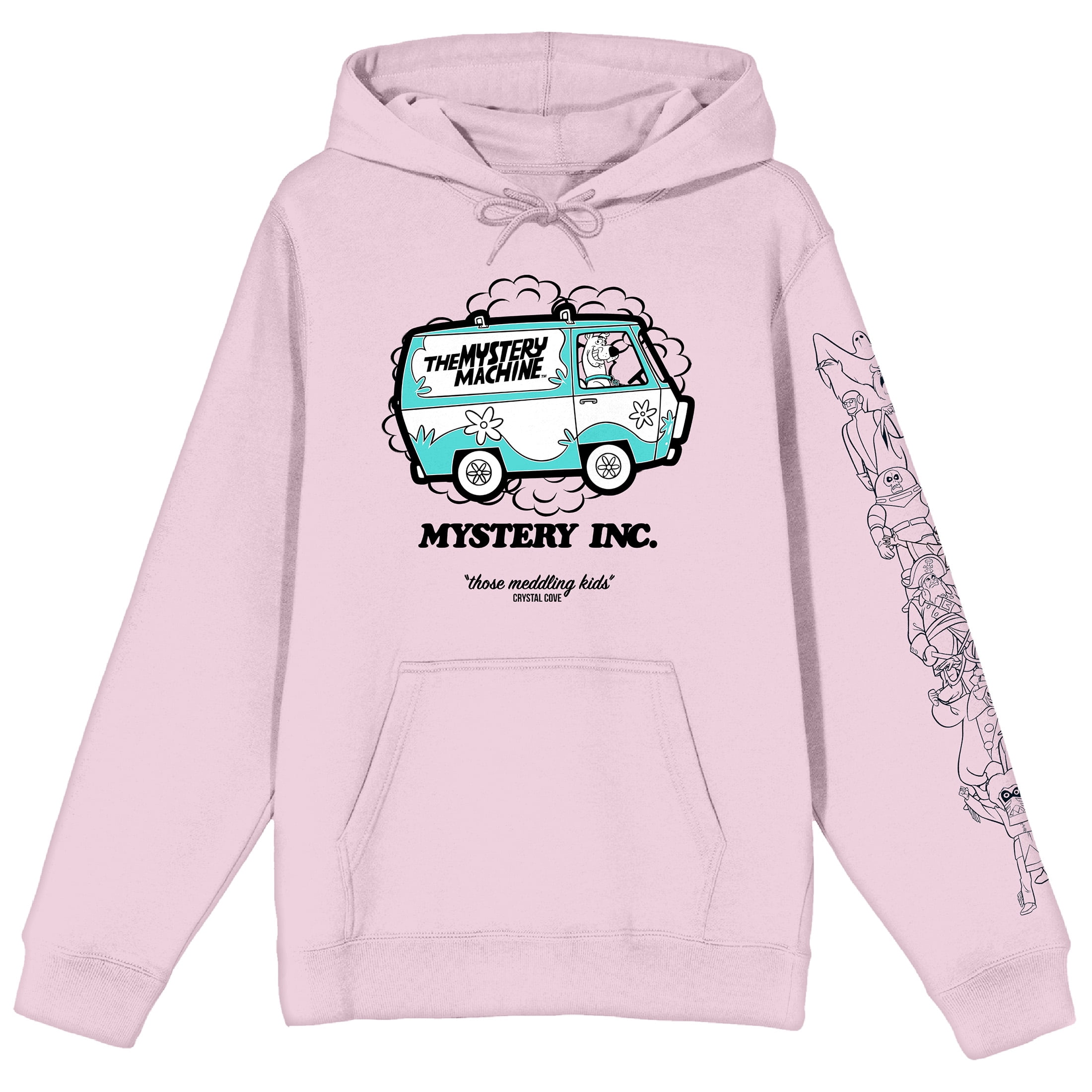 Scooby Doo Mystery Inc Local Ad Long Sleeve Cradle Pink Men's Hooded Sweatshirt-3XL