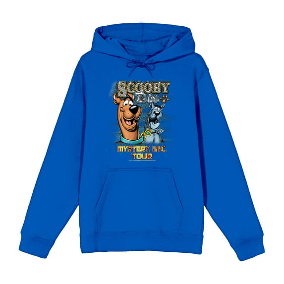 Scooby-Doo Mystery, Inc. Tour Adult Blue Long Sleeve Hoodie-XXL