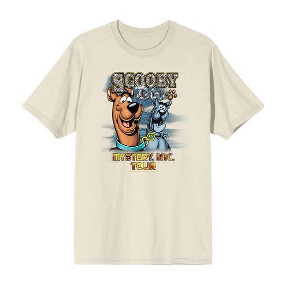 Scooby-Doo Mystery, Inc. Tour Men's Natural Crew Neck Short Sleeve Tee-3XL