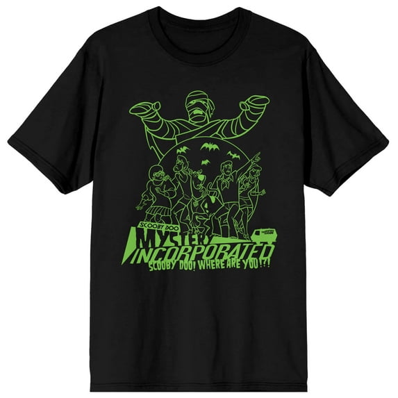 Scooby Doo Mystery Incorporated Logo Black Graphic Tee- L