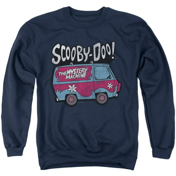 Scooby Doo! Mystery Machine 1 Unisex Adult Crewneck Sweatshirt,Navy, Large