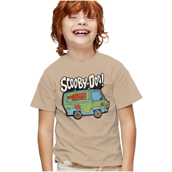 Scooby Doo! Mystery Machine 2 Kids T Shirt (Medium) for Youth Toddler Boys and Girls, Sand