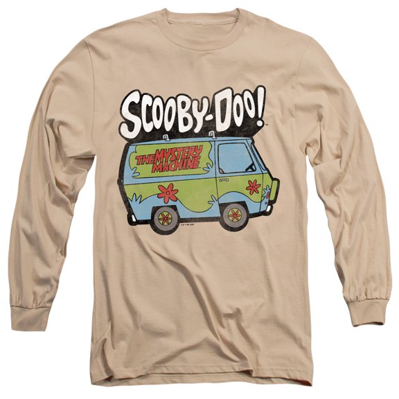 Scooby Doo! Mystery Machine 2 Unisex Adult Long-Sleeve T Shirt,Sand, X-Large
