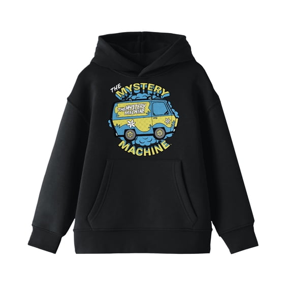 Scooby Doo Mystery Machine Boy's Black Sweatshirt-Medium