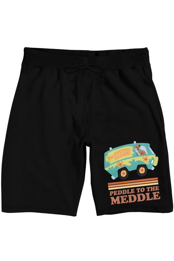 Scooby Doo Mystery Machine Men's Black Sleep Pajama Shorts-Medium