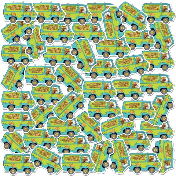 Scooby-Doo Mystery Machine Sticker Pack  50-Count Die-Cut Large Deluxe Vinyl Stickers for Laptop, Water Bottle, Scrapbooking, Tablet, Indoor & Outdoor