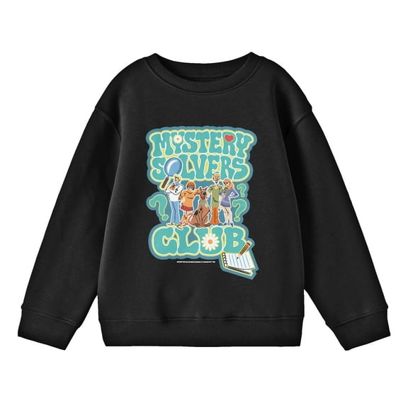 Scooby Doo Mystery Solvers Club Youth Black Crew Neck Sweatshirt
-Medium