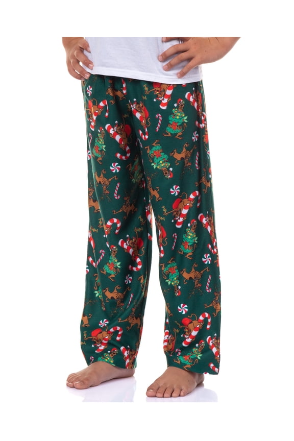 Scooby-Doo Pajamas Boys' Candy Cane Design Flannel Lounge Sleep Pants
