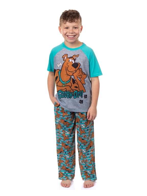 Scooby-Doo Pajamas Boys' Chill Vibes Short Sleeves and Pants 2-Piece Sleep Set
