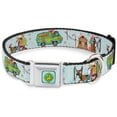 thumbnail image 1 of Scooby Doo Pet Collar, Dog Collar Metal Seatbelt Buckle, Scooby Doo Holiday Scenes and Icons Baby Blue, 16 to 23 Inches 1.5 Inch Wide, 1 of 1