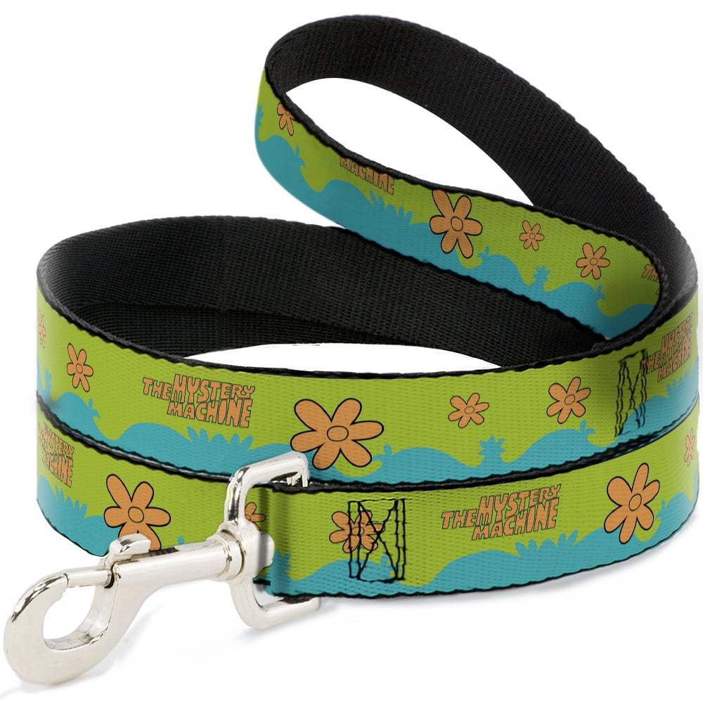 Scooby Doo Pet Leash, Dog Leash, Scooby Doo The Mystery Machine Paint Job Green Aqua Orange, 4 Feet Long 1.0 Inch Wide