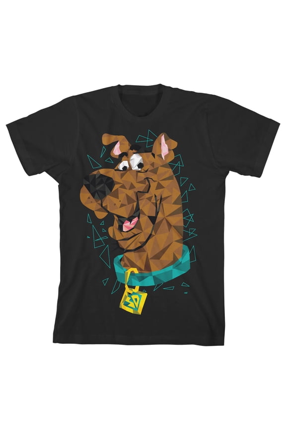 Scooby Doo Poly Art Pup Boy's Black T-shirt-XL
