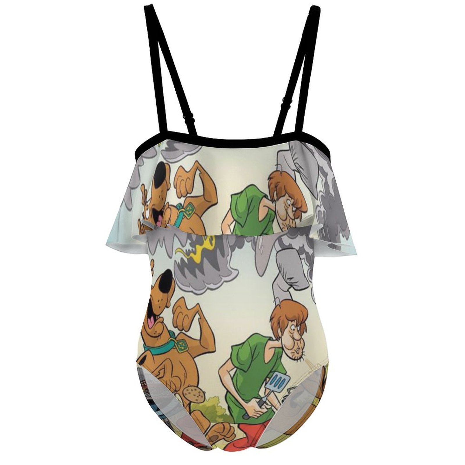Scooby Doo Poster Children's Swimsuit Adjustable Off Shoulder Ruffle ...