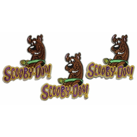Scooby Doo Purple Logo Scooby Head Embroidered Iron On Patch Set of 3 Patches