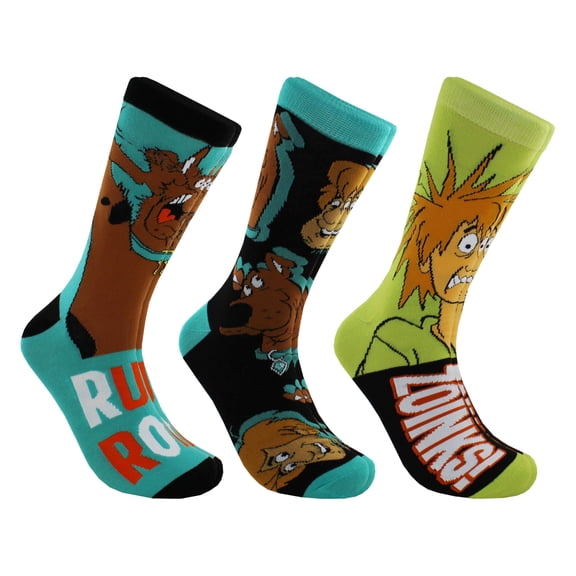 Scooby-Doo! Ruh Roh Adult Casual Crew Socks, 3-Pack, Size 6-12