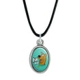 thumbnail image 1 of Scooby-Doo Ruh Roh Antiqued Oval Charm Pendant with Black Satin Cord, 1 of 5